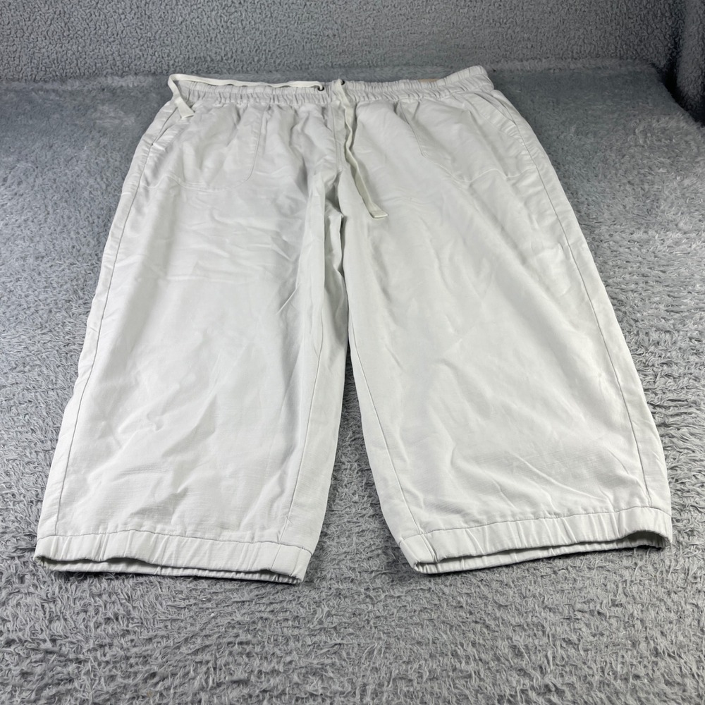 Lane Bryant White Crop Drawstring Pants Size 22/24 Plus New With Tags